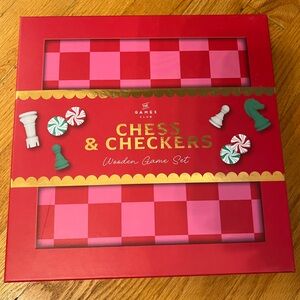 Red and Pink Chess & Checkers Set